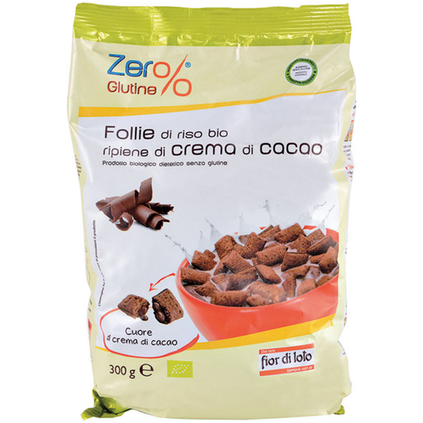 Bezlepkové ryžové vankúšiky s kakaovou náplňou BIO 300g Zer% Glutine