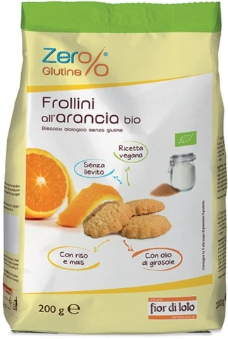 Frollini ryžové s pomarančami BIO 200g Zer% Glutine