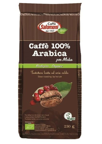 Káva 100% Arabika mletá BIO 250g Salomoni