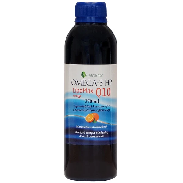 Rybí olej Omega-3 HP LipoMax s koenzýmom Q10 pomaranč 270ml Nutraceutica