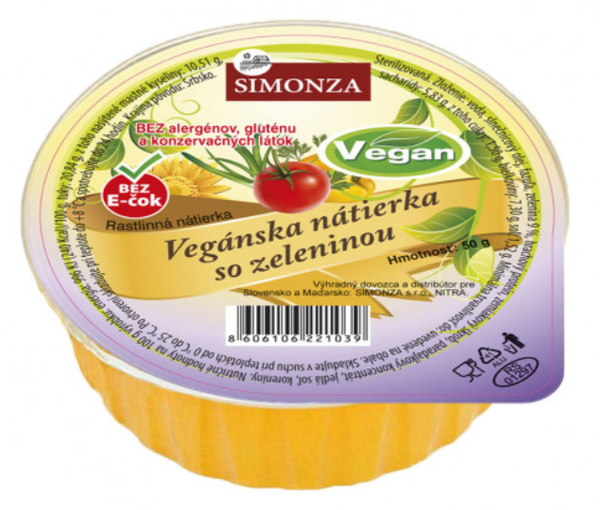 Vegánska nátierka so zeleninou 50g SIMONZA